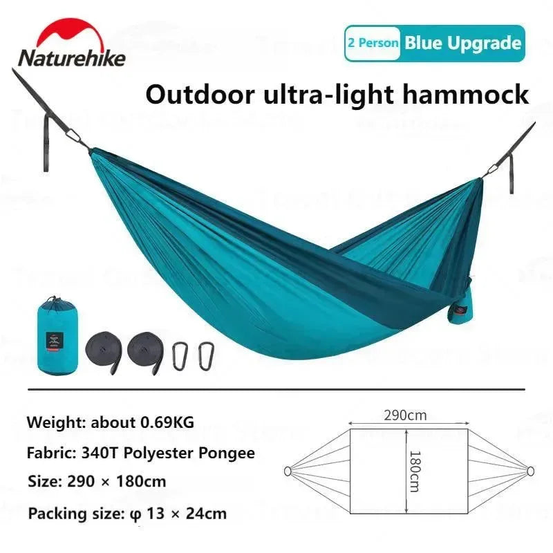 Ultralight Camping Swing Hammock - Anti-Rollover, 1/2 Person, 200kg Capacity, Portable Outdoor Hammock - Trekker Essentials