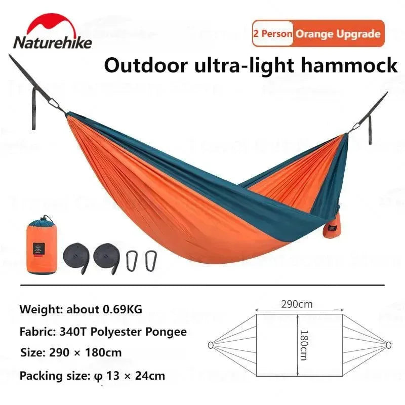 Ultralight Camping Swing Hammock - Anti-Rollover, 1/2 Person, 200kg Capacity, Portable Outdoor Hammock - Trekker Essentials