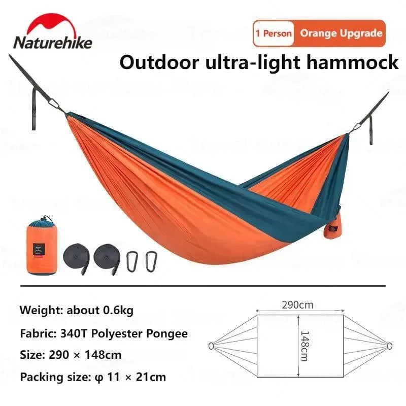 Ultralight Camping Swing Hammock - Anti-Rollover, 1/2 Person, 200kg Capacity, Portable Outdoor Hammock - Trekker Essentials