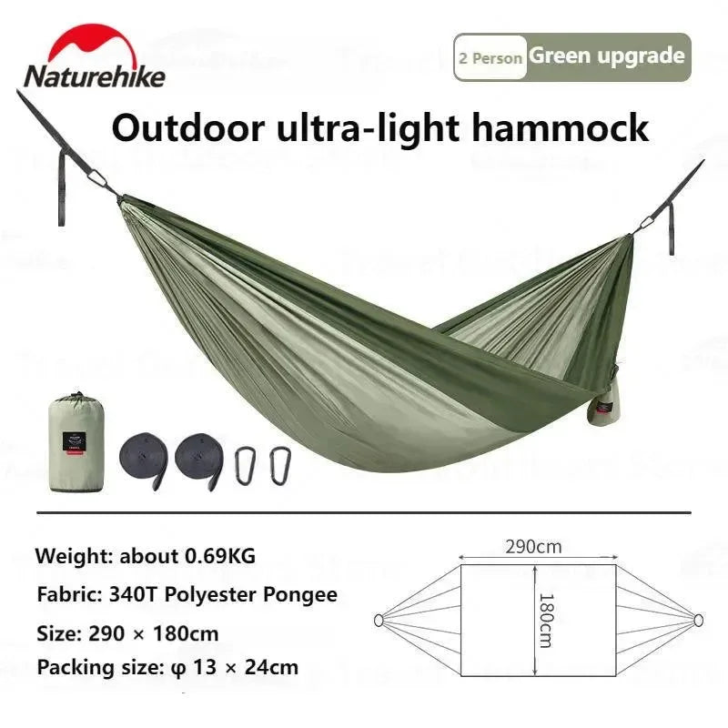 Ultralight Camping Swing Hammock - Anti-Rollover, 1/2 Person, 200kg Capacity, Portable Outdoor Hammock - Trekker Essentials