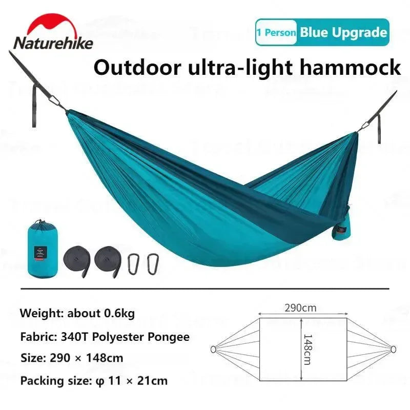 Ultralight Camping Swing Hammock - Anti-Rollover, 1/2 Person, 200kg Capacity, Portable Outdoor Hammock - Trekker Essentials