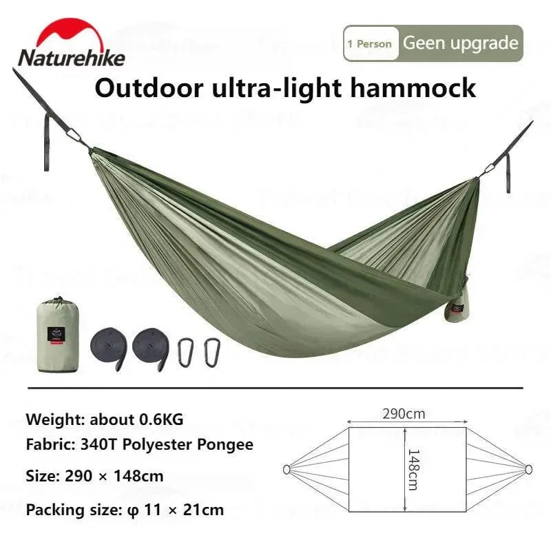 Ultralight Camping Swing Hammock - Anti-Rollover, 1/2 Person, 200kg Capacity, Portable Outdoor Hammock - Trekker Essentials