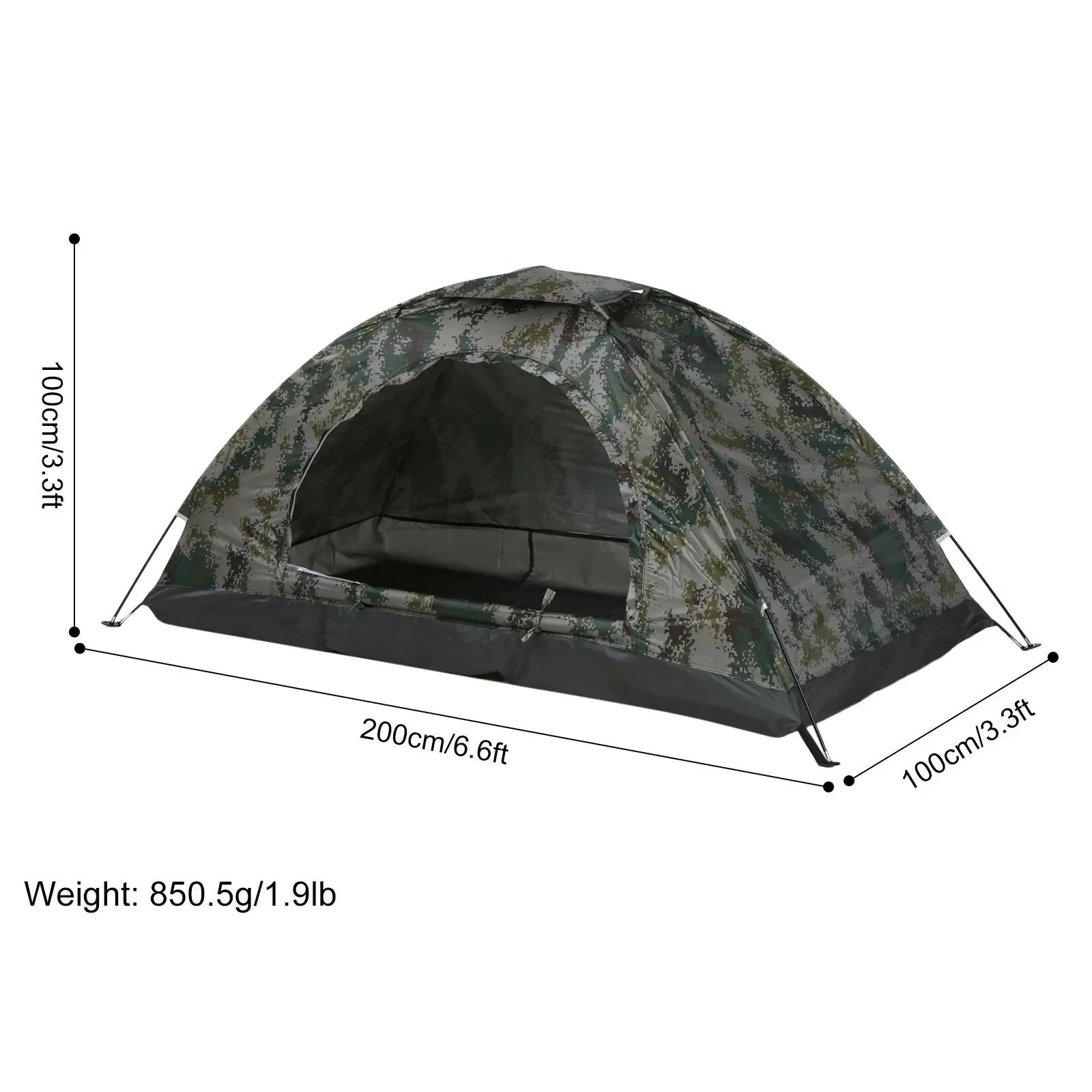 Ultralight Camping Tent - Single Layer, Portable Shelter for 1-2 Persons, Ideal for Outdoor Beach Fishing - Trekker Essentials