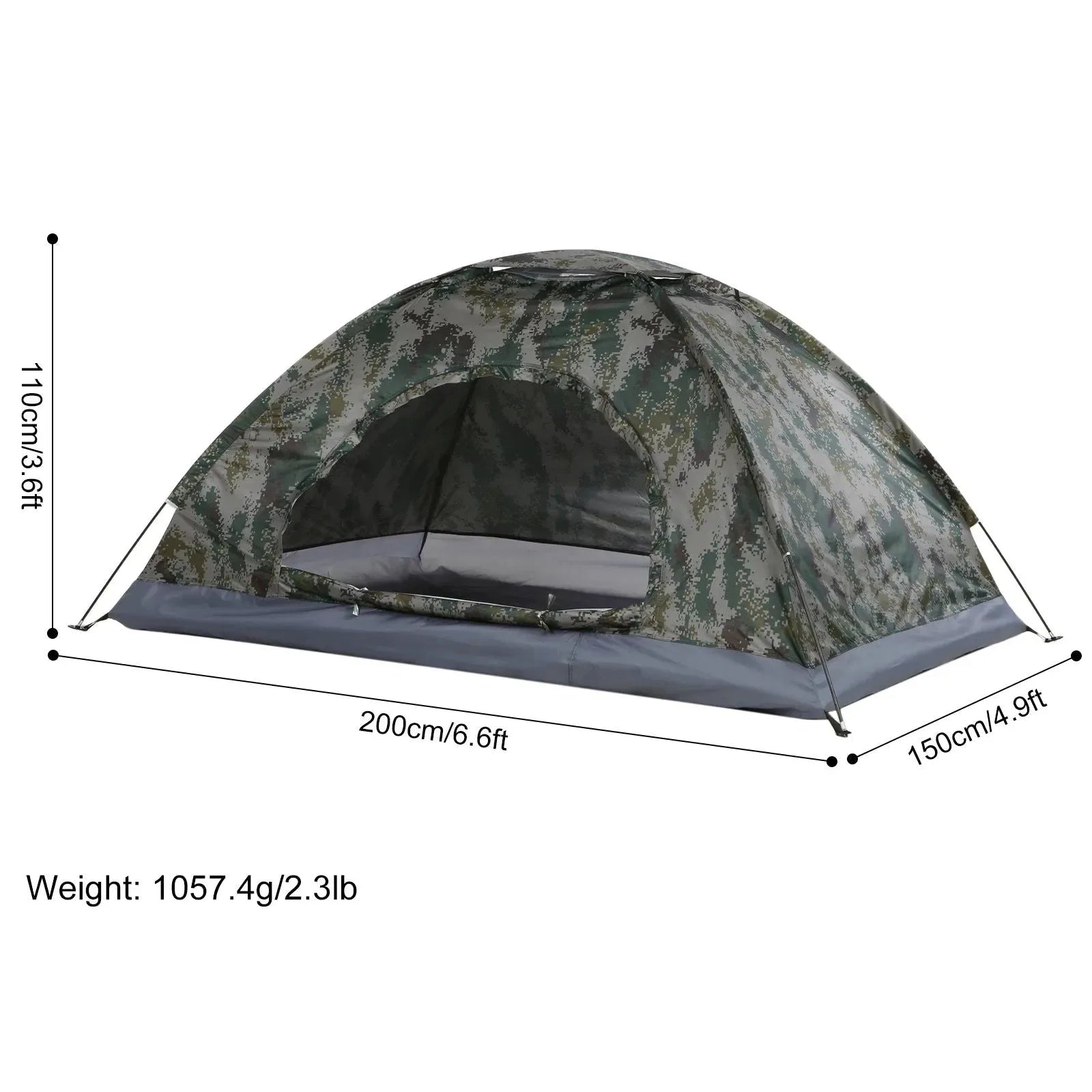 Ultralight Camping Tent - Single Layer, Portable Shelter for 1-2 Persons, Ideal for Outdoor Beach Fishing - Trekker Essentials