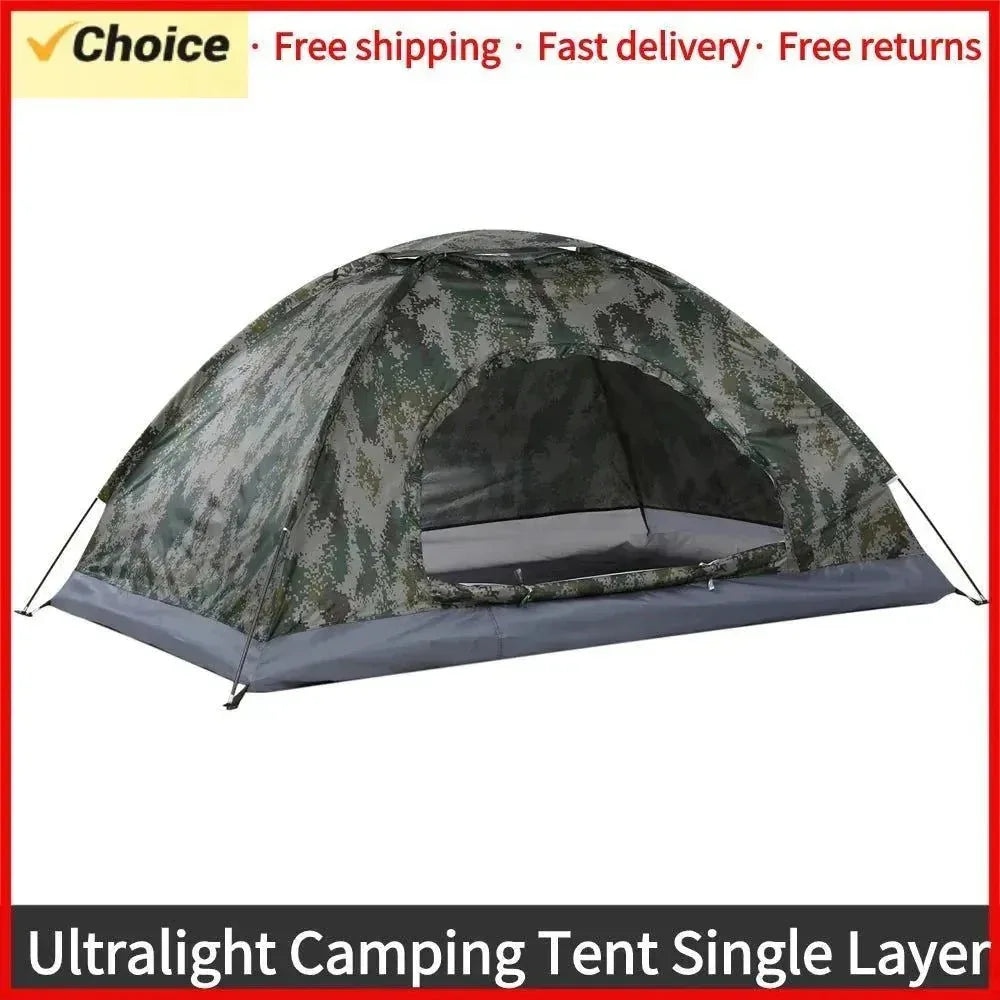 Ultralight Single-Layer Camping Tent – Anti-UV UPF 30+ Portable Shelter for Beach, Fishing & Outdoor