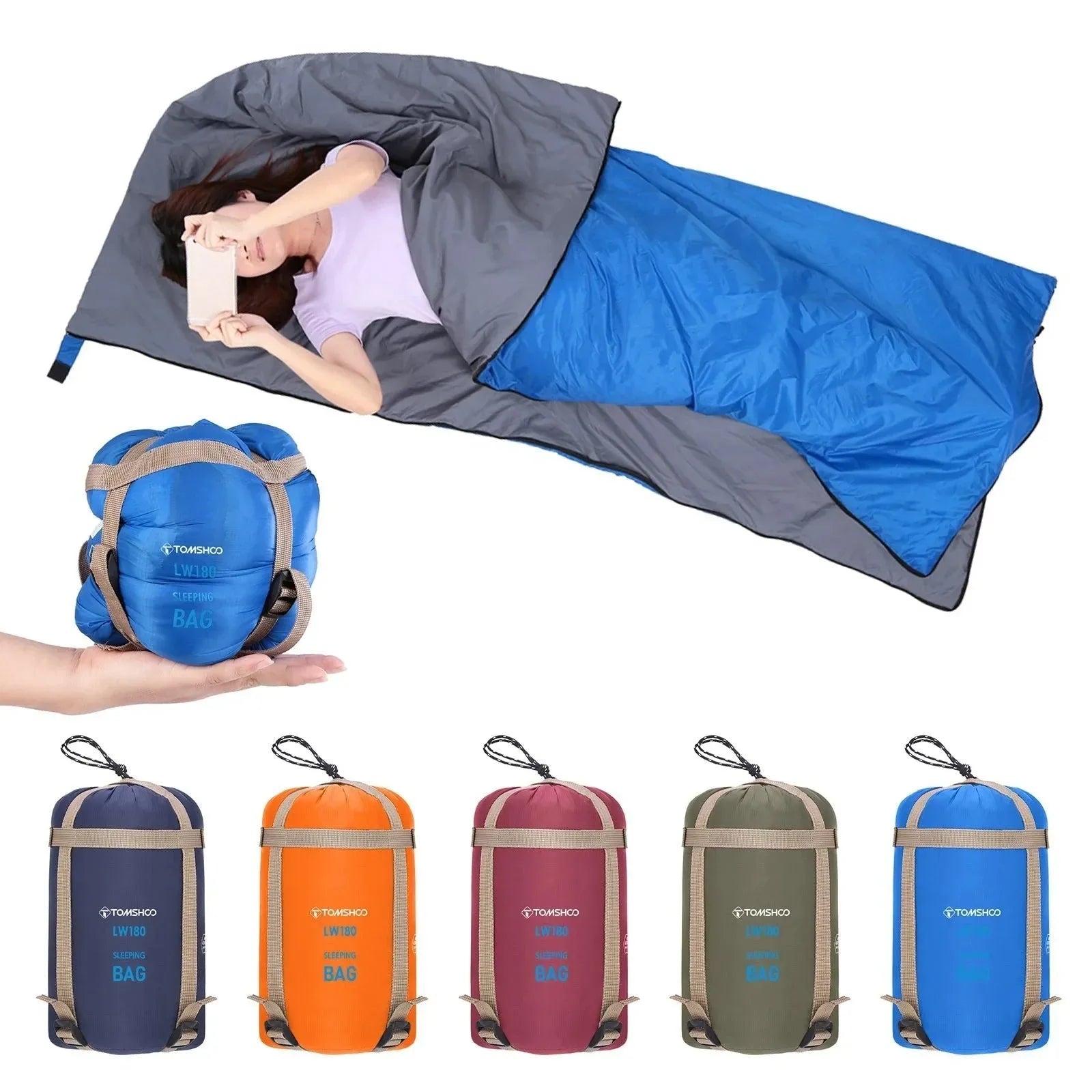 Ultralight Envelope Sleeping Bag for Adults - Ideal for Warm Weather Camping, Travel, Backpacking, and Hiking - Trekker Essentials