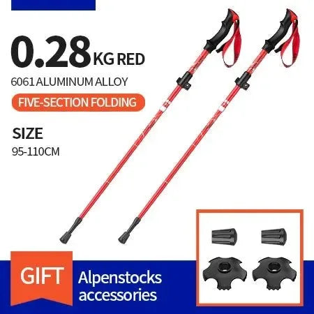 Ultralight Folding Aluminum Trekking Poles - Set of 2 for Hiking, Walking, and Nordic Activities - Trekker Essentials