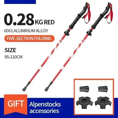 Ultralight Folding Aluminum Trekking Poles - Set of 2 for Hiking, Walking, and Nordic Activities - Trekker Essentials