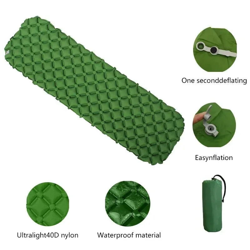 Ultralight Inflatable Camping Sleeping Pad - Insulated Backpacking and Hiking Mattress - Trekker Essentials