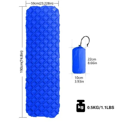 Ultralight Inflatable Camping Sleeping Pad - Insulated Backpacking and Hiking Mattress - Trekker Essentials
