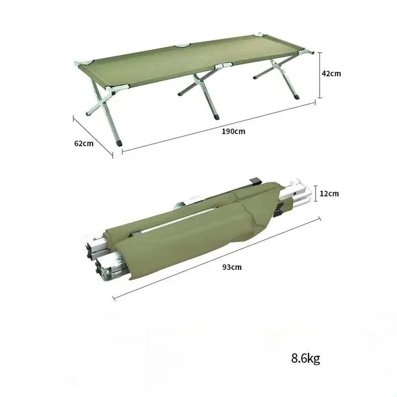 Ultralight Portable Camping Cot - Aluminum Alloy Folding Sleeping Bed for Hiking, Picnic, and Outdoor Adventures - Trekker Essentials