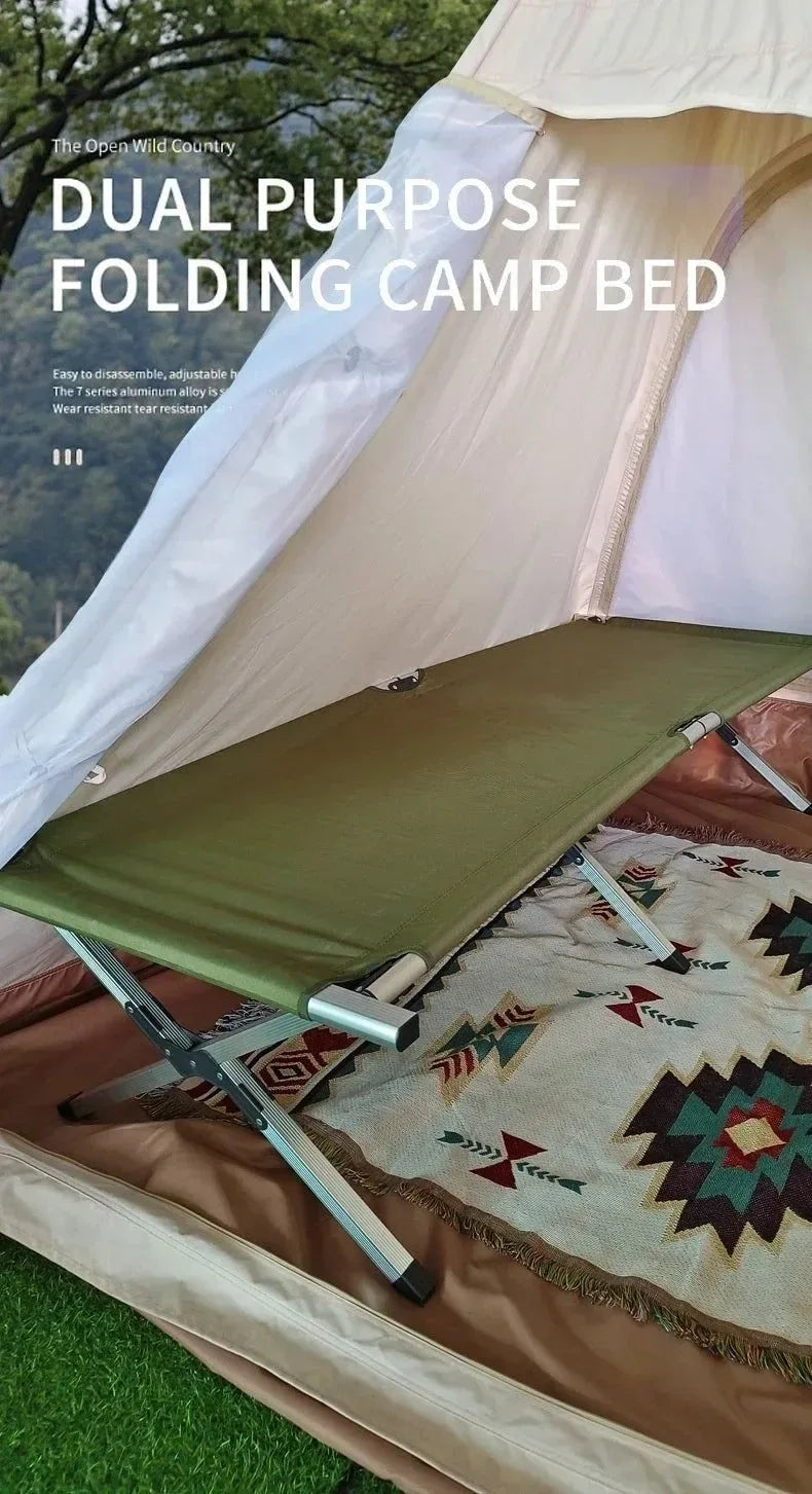 Ultralight Portable Camping Cot - Aluminum Alloy Folding Sleeping Bed for Hiking, Picnic, and Outdoor Adventures - Trekker Essentials