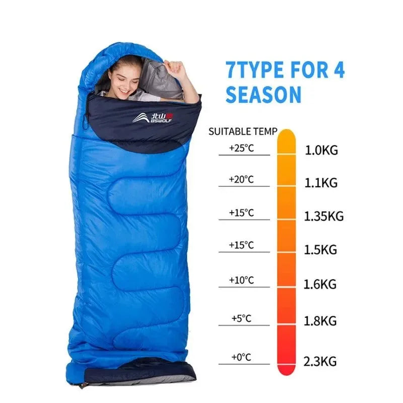 Ultralight Waterproof 4 Season Warm Envelope Sleeping Bag for Camping, Traveling, and Hiking - Trekker Essentials