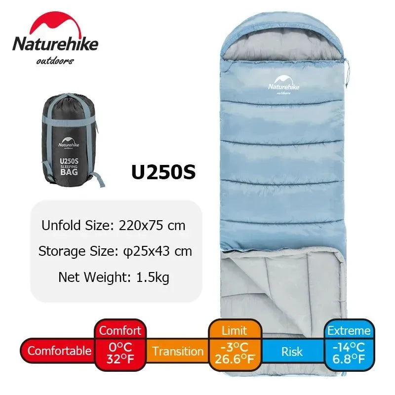 Ultralight Waterproof Cotton Quilt Envelope Sleeping Bag - Portable Camping Sleeping Bag for Spring, Autumn, and Winter - Trekker Essentials