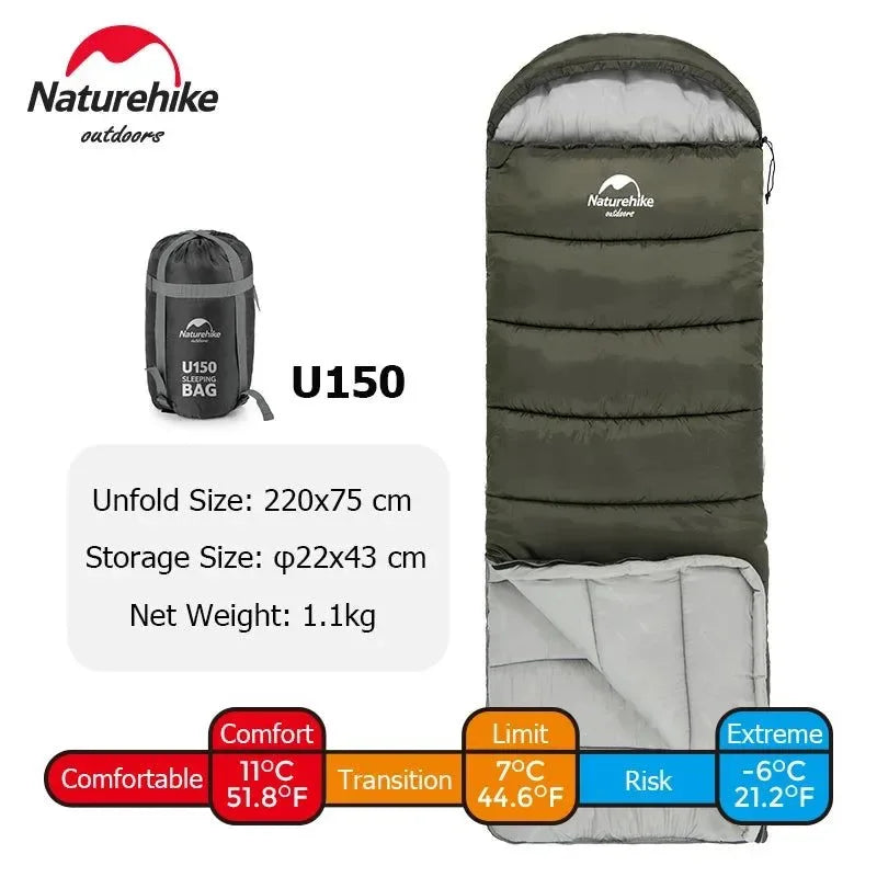 Ultralight Waterproof Cotton Quilt Envelope Sleeping Bag - Portable Camping Sleeping Bag for Spring, Autumn, and Winter - Trekker Essentials