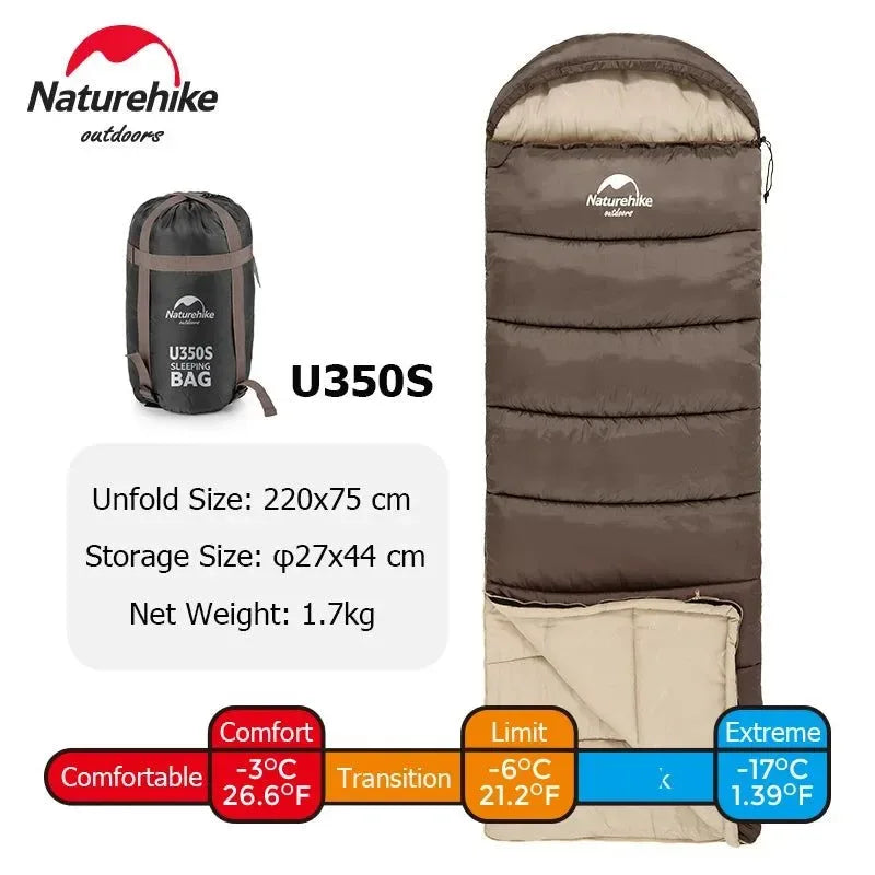 Ultralight Waterproof Cotton Quilt Envelope Sleeping Bag - Portable Camping Sleeping Bag for Spring, Autumn, and Winter - Trekker Essentials