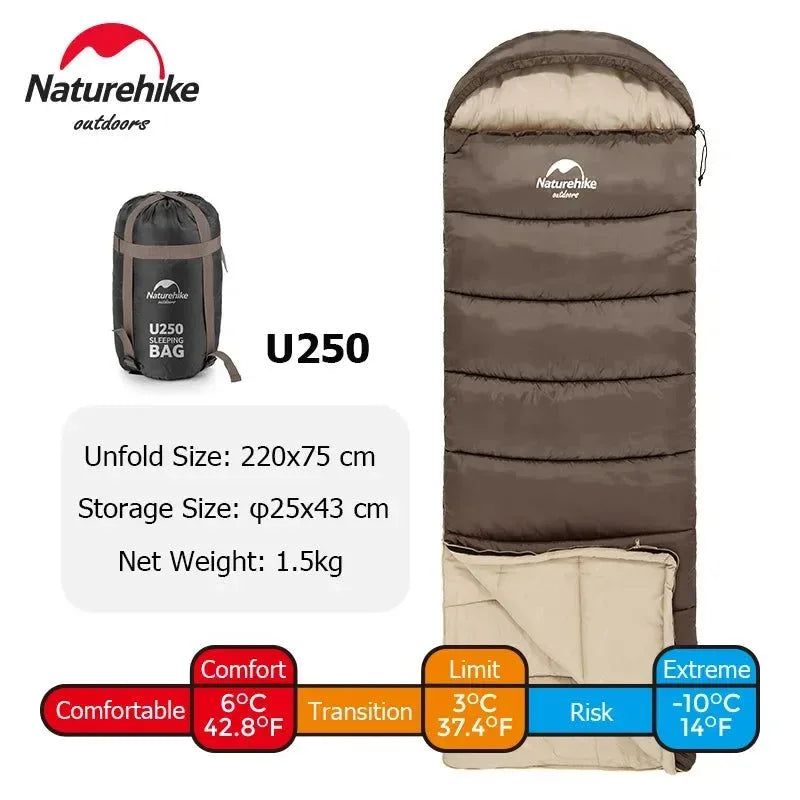 Ultralight Waterproof Cotton Quilt Envelope Sleeping Bag - Portable Camping Sleeping Bag for Spring, Autumn, and Winter - Trekker Essentials