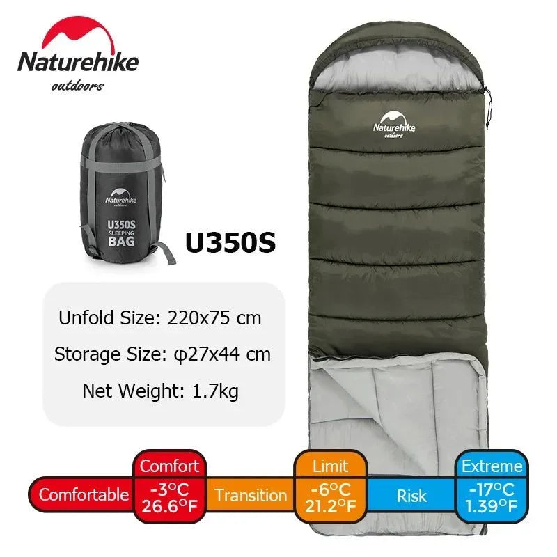 Ultralight Waterproof Cotton Quilt Envelope Sleeping Bag - Portable Camping Sleeping Bag for Spring, Autumn, and Winter - Trekker Essentials