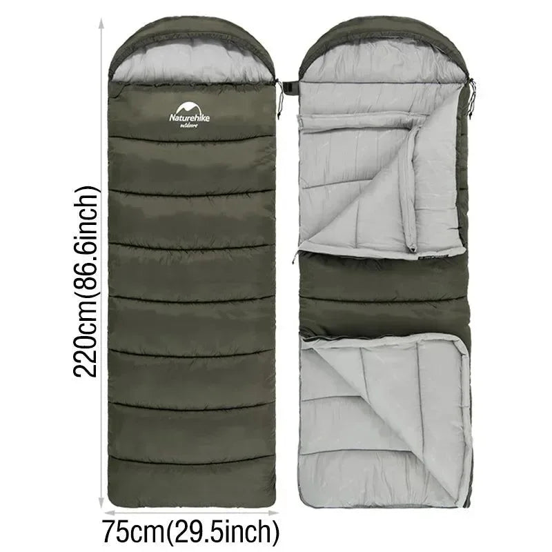 Ultralight Waterproof Cotton Quilt Envelope Sleeping Bag - Portable Camping Sleeping Bag for Spring, Autumn, and Winter - Trekker Essentials