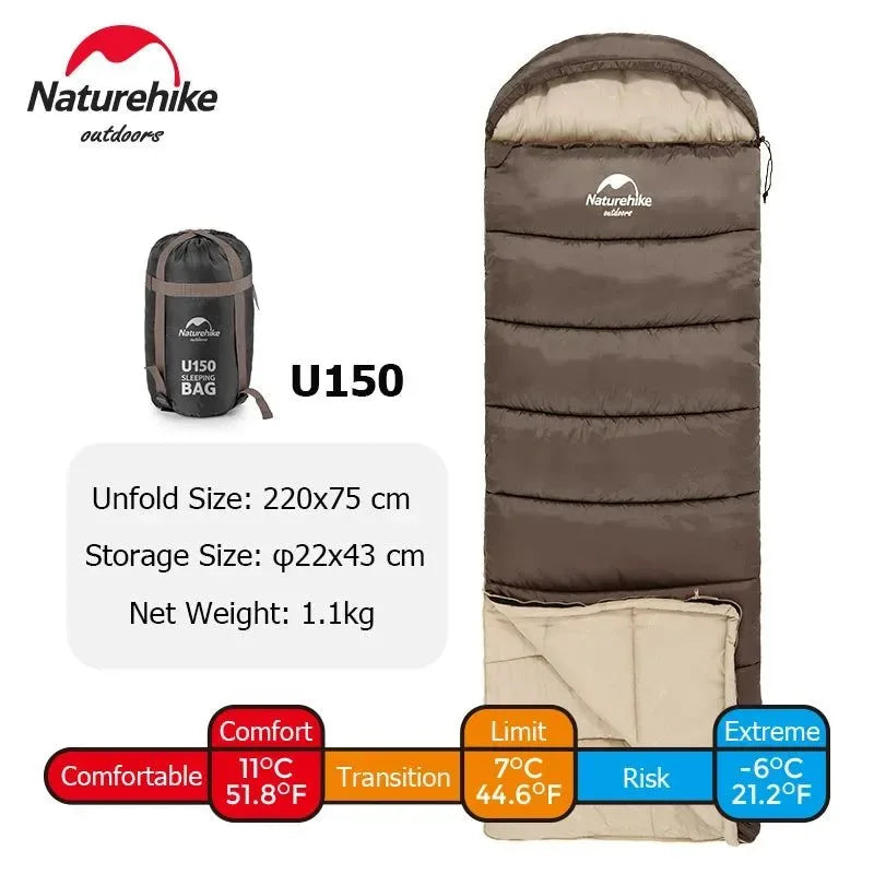 Ultralight Waterproof Cotton Quilt Envelope Sleeping Bag - Portable Camping Sleeping Bag for Spring, Autumn, and Winter - Trekker Essentials