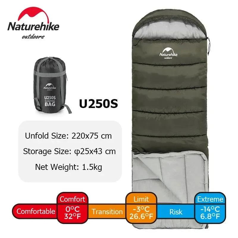 Ultralight Waterproof Cotton Quilt Envelope Sleeping Bag - Portable Camping Sleeping Bag for Spring, Autumn, and Winter - Trekker Essentials
