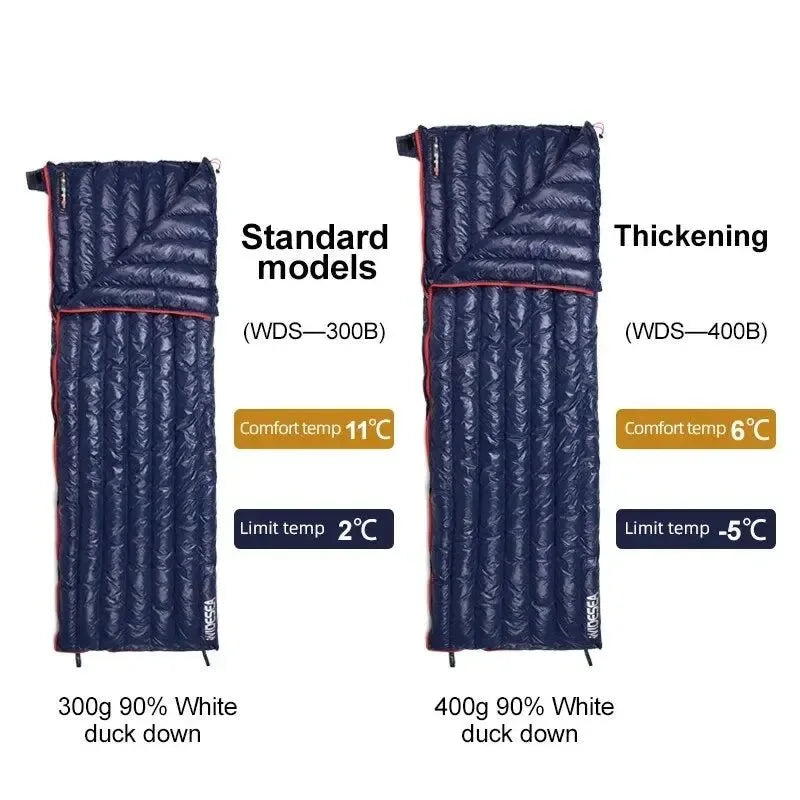 Ultralight Waterproof Duck Down Sleeping Bag with Portable Compression Sack for Camping and Travel - Trekker Essentials
