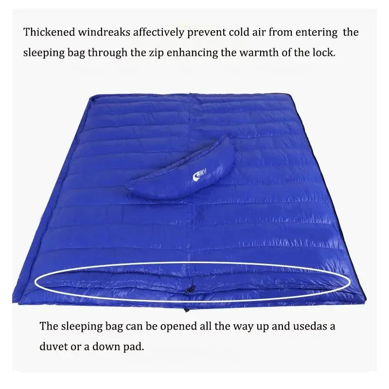 Ultralight Waterproof Envelope-Type Goose Down Sleeping Bag for Backpacking, Camping, and Travel - Trekker Essentials