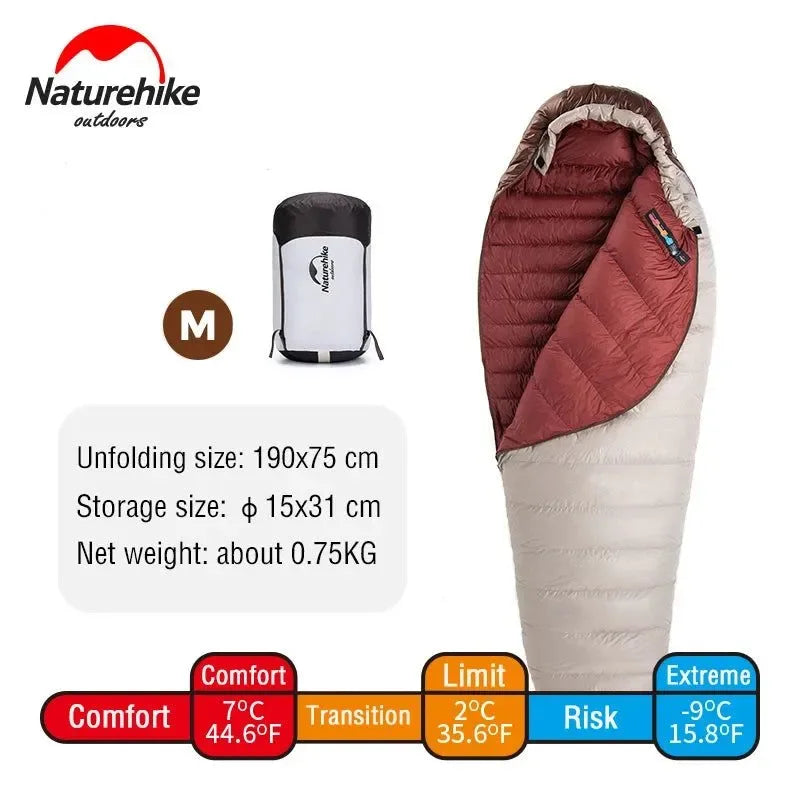 Ultralight Waterproof Mummy Sleeping Bag - SnowBird Duck Down for Winter Camping - Trekker Essentials