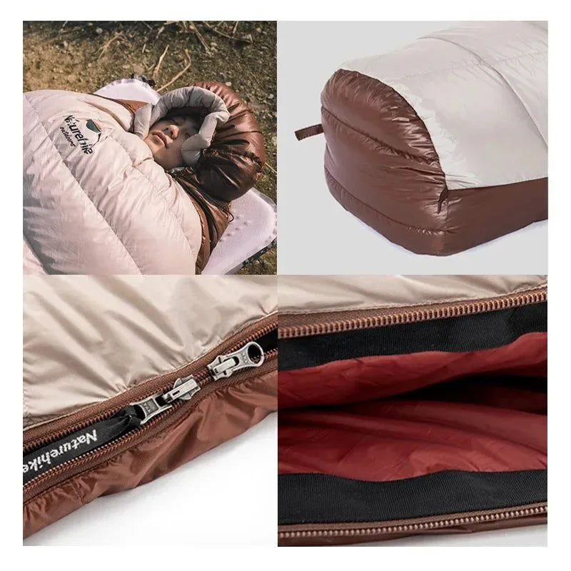 Ultralight Waterproof Mummy Sleeping Bag - SnowBird Duck Down for Winter Camping - Trekker Essentials