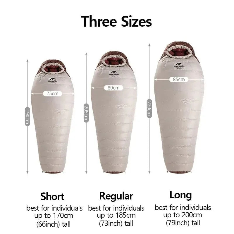Ultralight Waterproof Mummy Sleeping Bag - SnowBird Duck Down for Winter Camping - Trekker Essentials