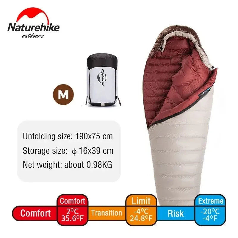 Ultralight Waterproof Mummy Sleeping Bag - SnowBird Duck Down for Winter Camping - Trekker Essentials