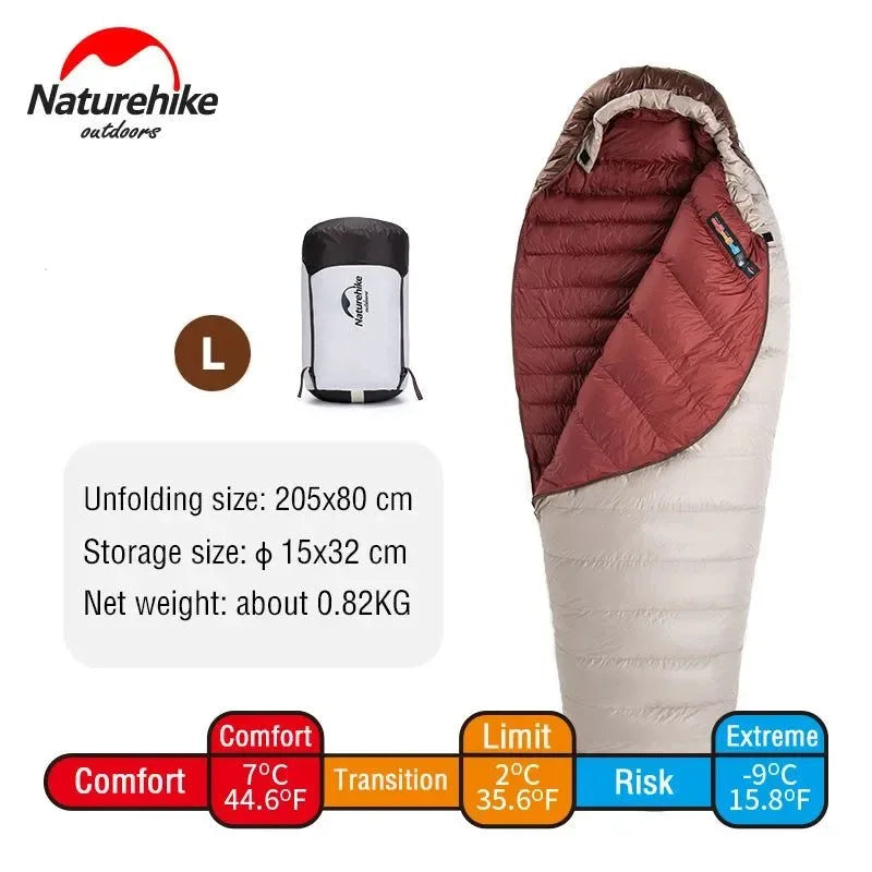 Ultralight Waterproof Mummy Sleeping Bag - SnowBird Duck Down for Winter Camping - Trekker Essentials