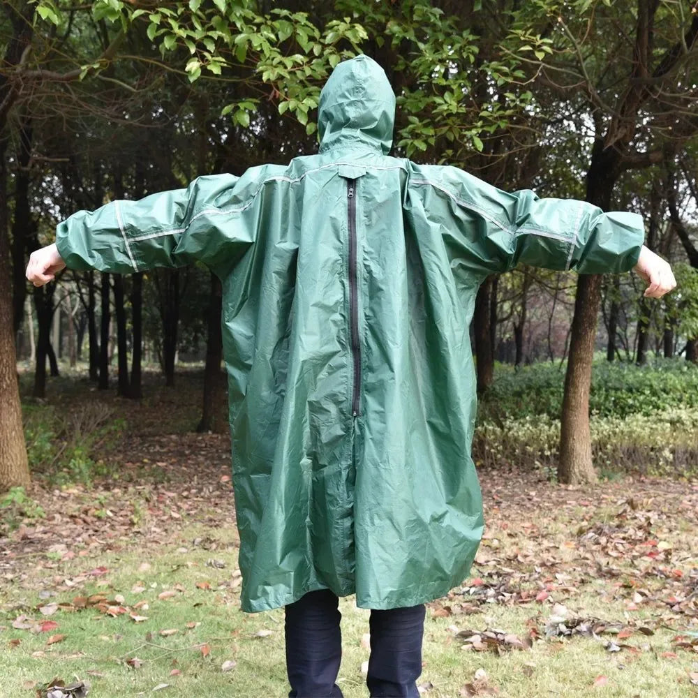Ultralight Waterproof Poncho Tarp, 40D Silicone Raincoat for Hiking and Camping - Trekker Essentials