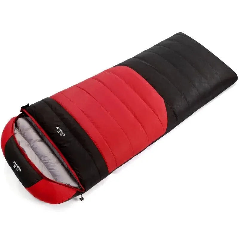 Ultralight White Goose Down Envelope Sleeping Bag with Cap - Portable and Warm for Outdoor Camping - Trekker Essentials