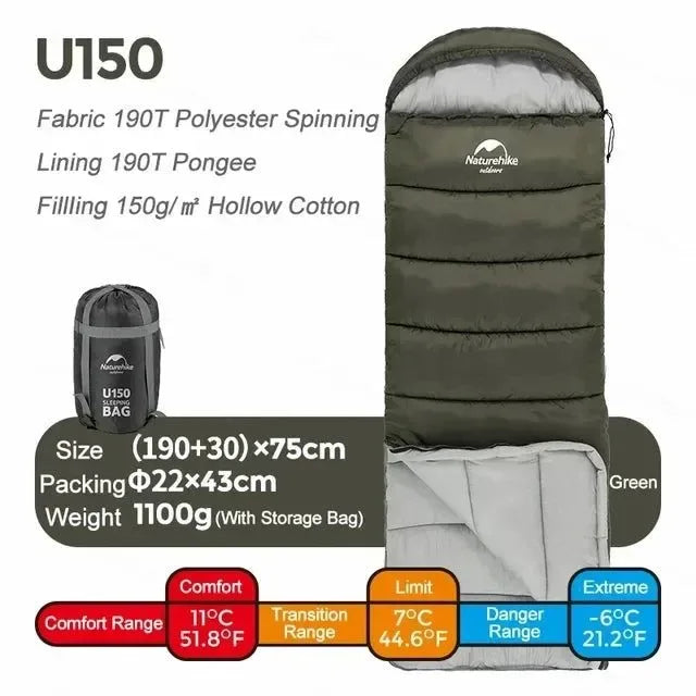 Ultralight Winter Cotton Sleeping Bag - Double Person, Splice-able, and Warm - Trekker Essentials