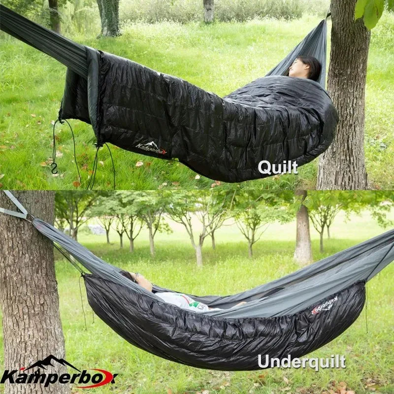 Underquilt Sleeping Bag Down Blanket Hybrid - Camping Quilt Sleeping Bag - Trekker Essentials
