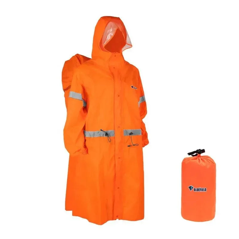 Unisex Reflective Outdoor Climbing Backpack Rain Poncho