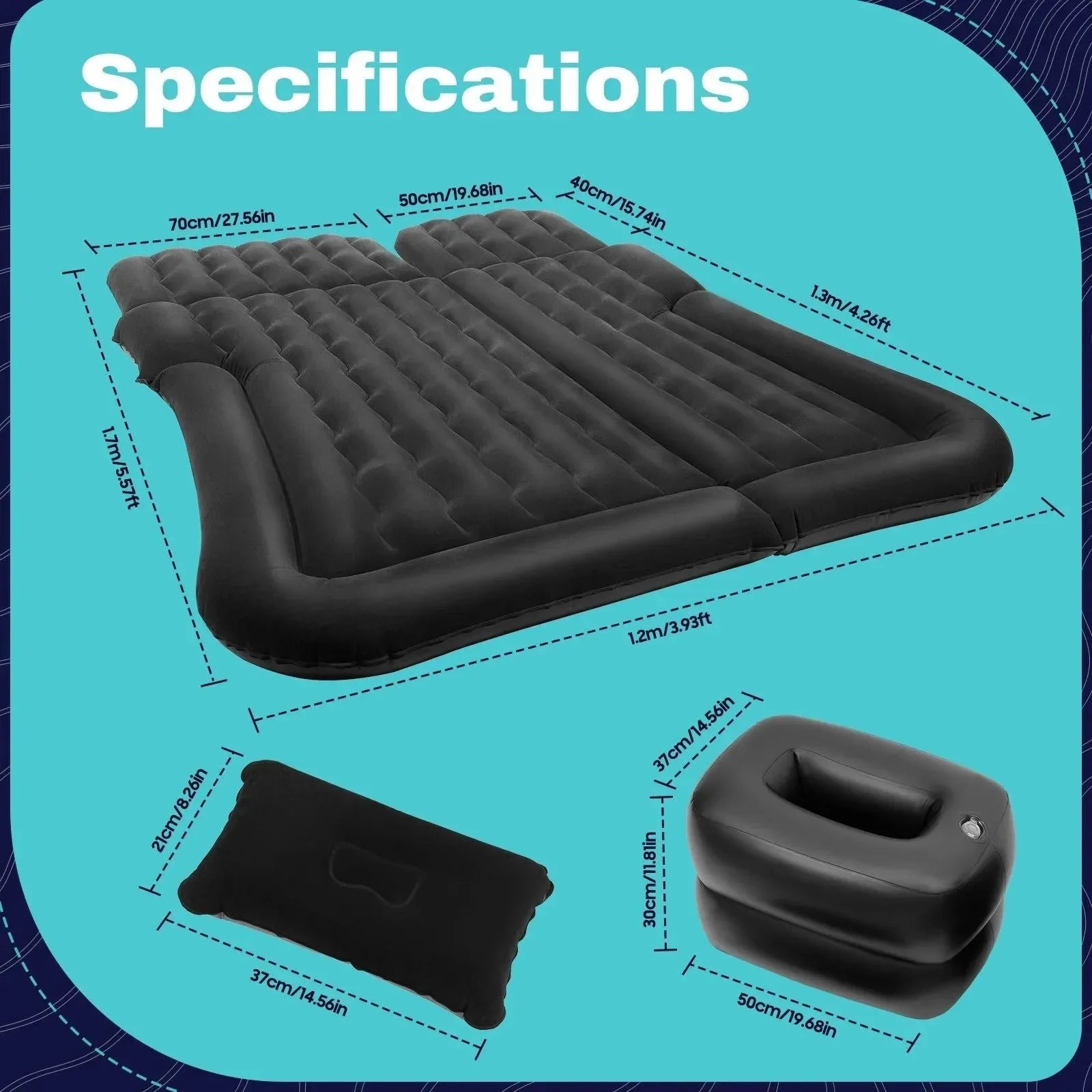 Universal Foldable Inflatable Bed – Portable Air Mattress Set with Pump & Pillowca - Trekker Essentials