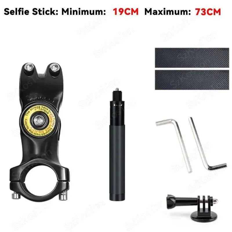 Universal Motorcycle/Bike Handlebar Mount for Action Cameras - Compatible with Insta360 X3/X4, GoPro Hero 8-13, DJI (Aluminum Alloy) - Trekker Essentials