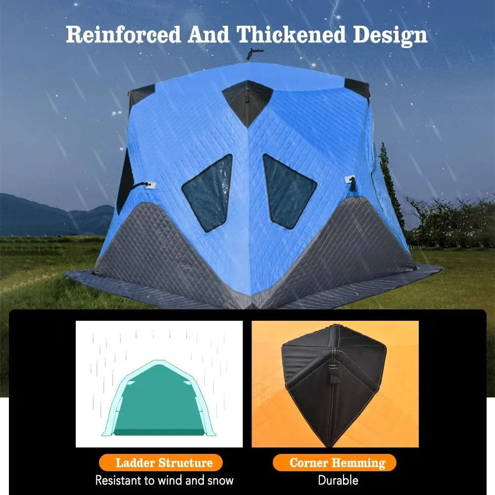 Upgrade 3-4 Person Fishing Tent for Winter Camping - Portable, Waterproof, and Warm Outdoor Shelter - Trekker Essentials