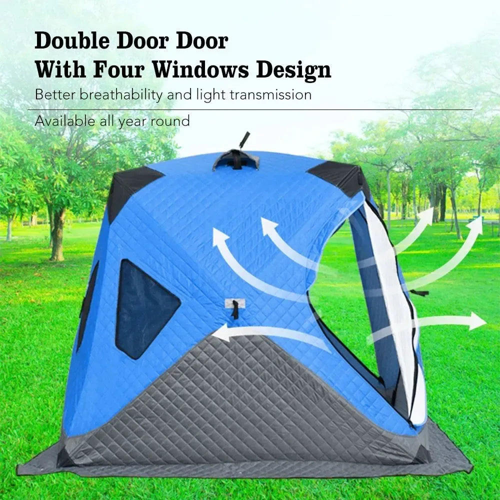 Upgrade 3-4 Person Fishing Tent for Winter Camping - Portable, Waterproof, and Warm Outdoor Shelter - Trekker Essentials