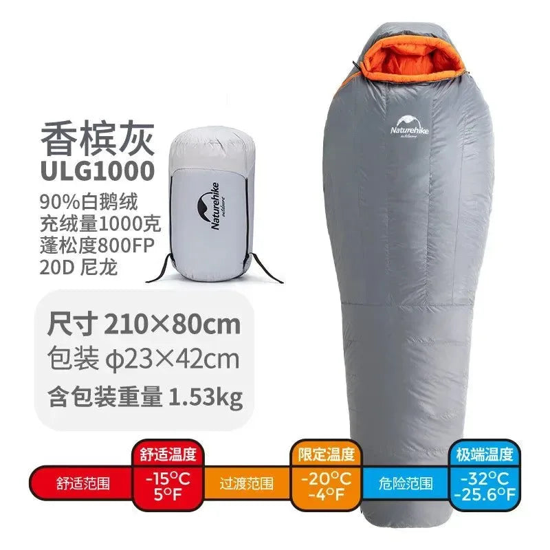 Upgrade Down Sleeping Bag - Thickened Mummy Sleeping Bag 90% Down - Trekker Essentials