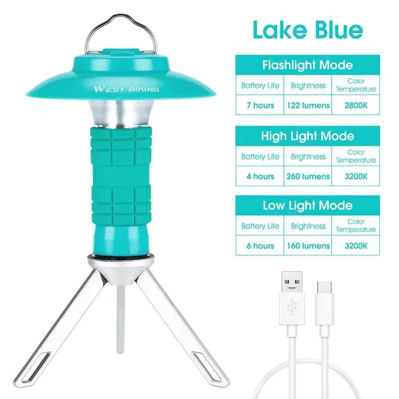 USB-C Rechargeable Camping Light - Magnetic Base LED Lantern with Tripod - Trekker Essentials