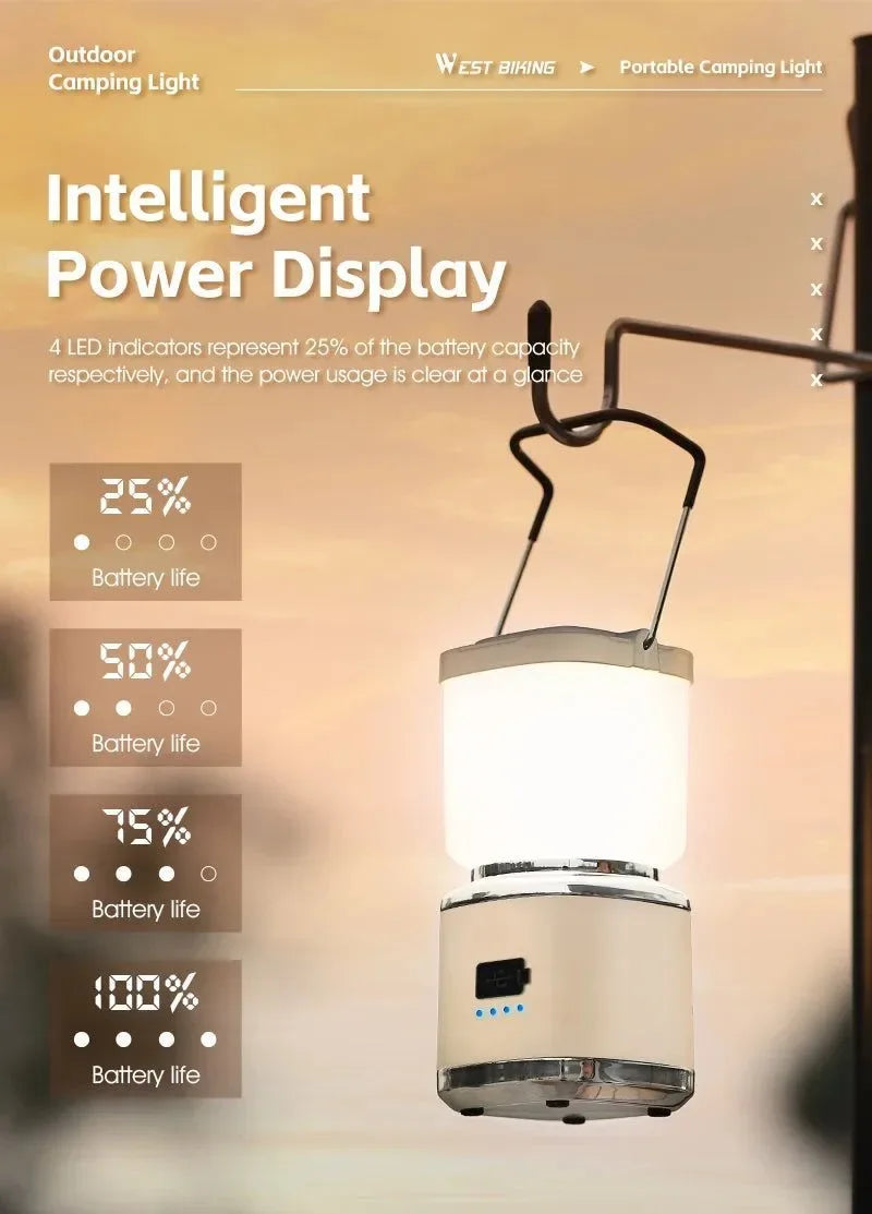 USB-C Rechargeable Camping Light - Magnetic Base LED Lantern with Tripod - Trekker Essentials