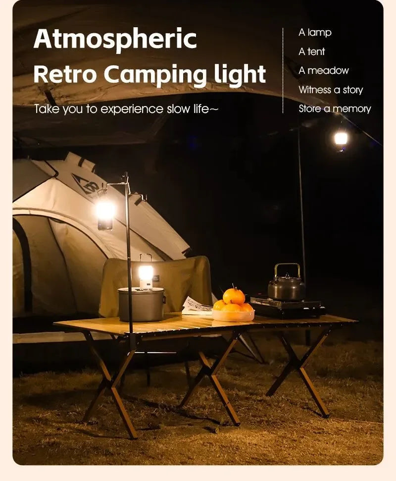 USB-C Rechargeable Camping Light - Magnetic Base LED Lantern with Tripod - Trekker Essentials