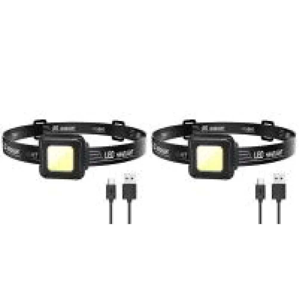 USB-C Rechargeable Headlamp – 200-Lumen COB LED Head Torch with 4 Light Modes, Adjustable Angle for Camping, Hiking, Fishing & Work - Trekker Essentials