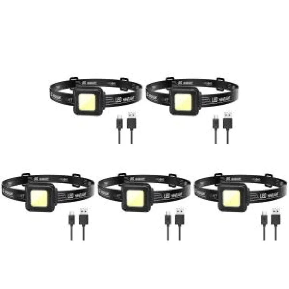 USB-C Rechargeable Headlamp – 200-Lumen COB LED Head Torch with 4 Light Modes, Adjustable Angle for Camping, Hiking, Fishing & Work - Trekker Essentials