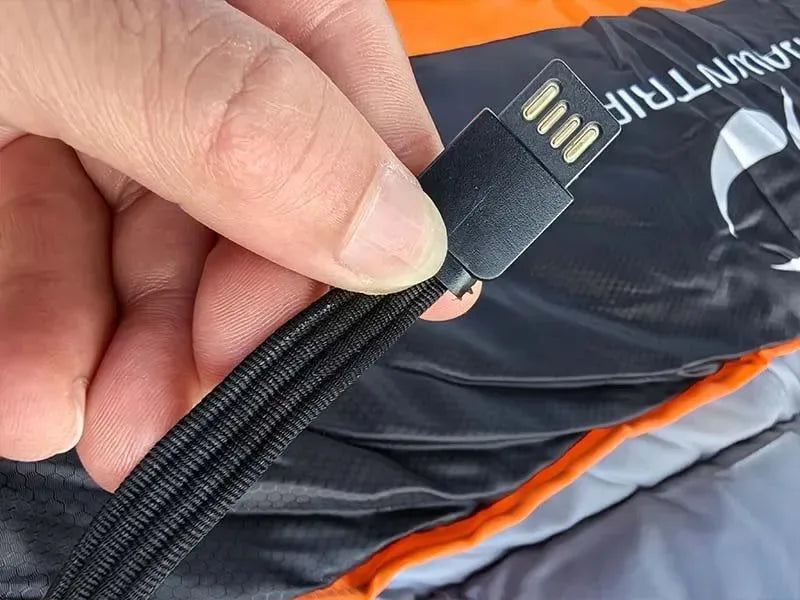 USB Heated Sleeping Bag – Waterproof Lightweight Winter Gear with 4-Zone Heating - Trekker Essentials
