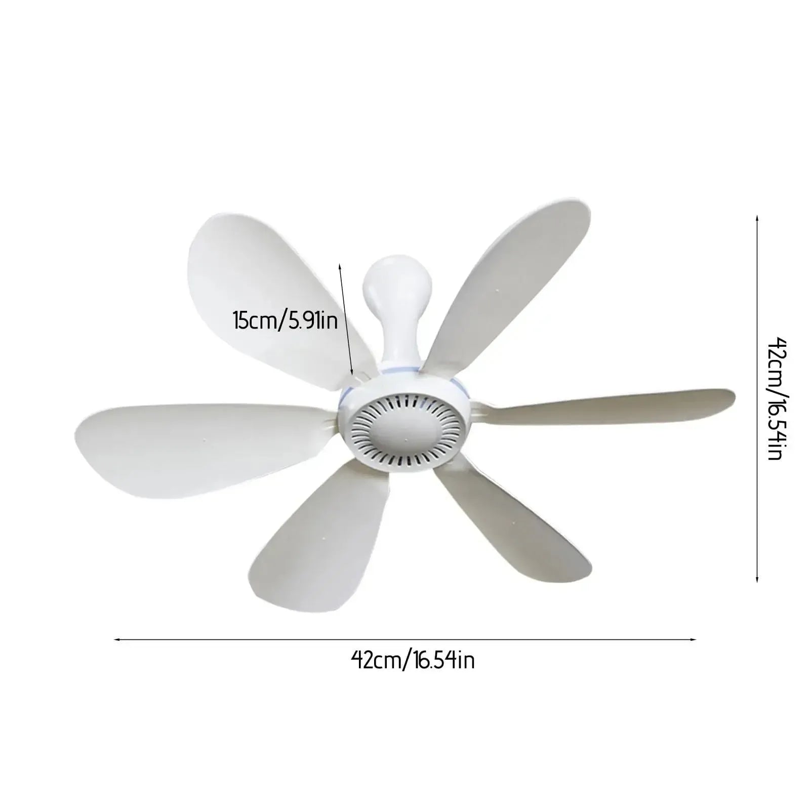 USB-Powered 6-Blade Ceiling Fan with Remote – Silent Hanging Fan for Camping & Bedrooms - Trekker Essentials