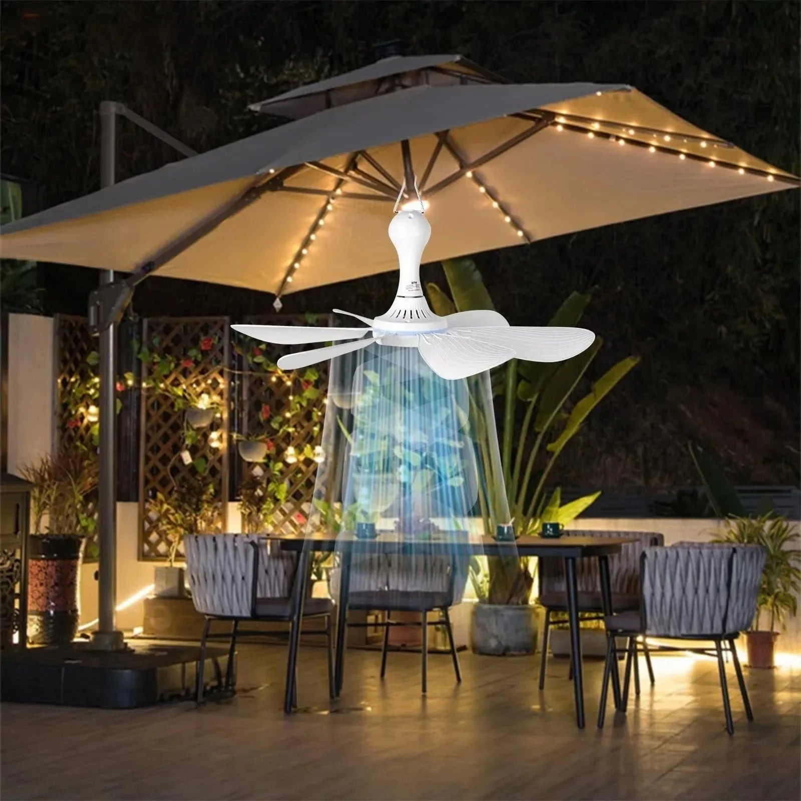 USB-Powered 6-Blade Ceiling Fan with Remote – Silent Hanging Fan for Camping & Bedrooms - Trekker Essentials